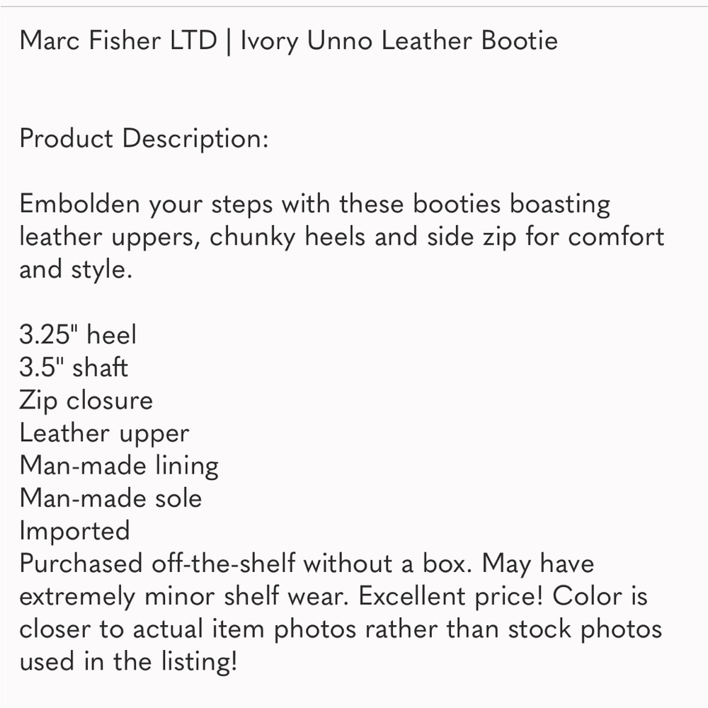 Marc Fisher Unno Pointed Toe Bootie In White Size… - image 2